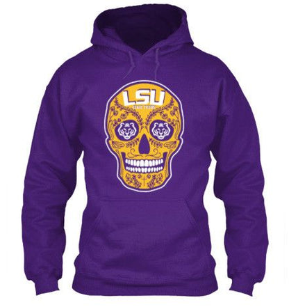 Tigers Skull Limited Edition Print T-Shirt & Apparel Hoodie Purple