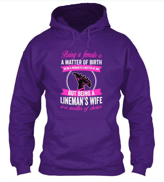 Being A Lineman's Wife T-Shirt & Apparel Hoodie Purple