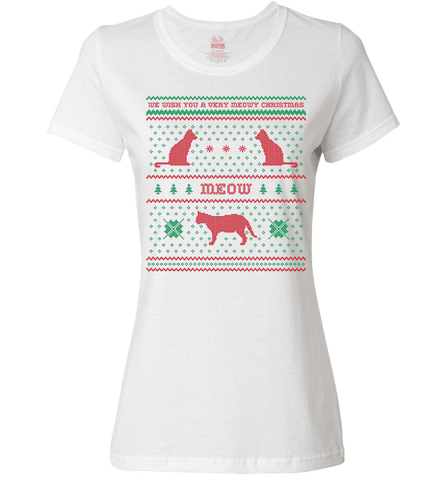Image of We Wish You A Meowy Christmas - Cat Christmas Apparel - Love Family & Home