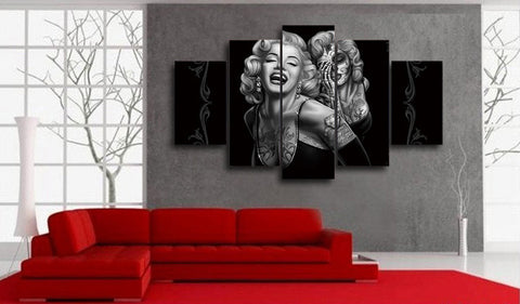 Image of Marilyn Smile Now Cry Later 5-Piece Wall Art Canvas - Love Family & Home
