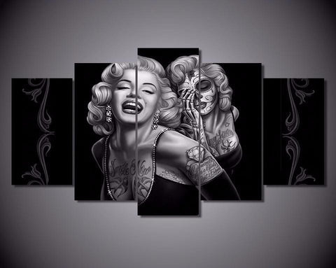 Image of Marilyn Smile Now Cry Later 5-Piece Wall Art Canvas - Love Family & Home