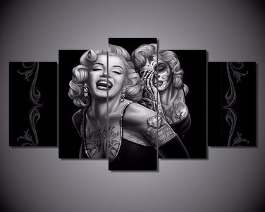 Marilyn Smile Now Cry Later 5-Piece Wall Art Canvas - Love Family & Home