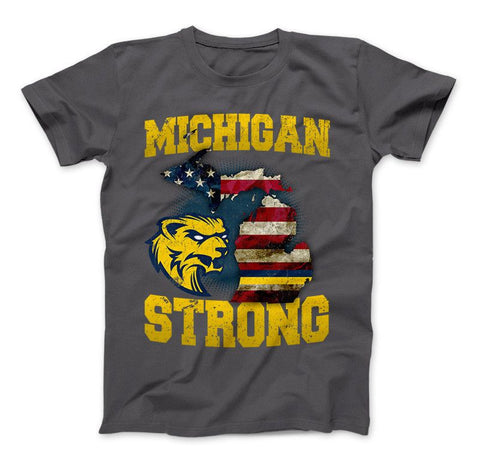 Image of Michigan Strong Wolverines State Flag Pride T-shirt & Apparel - Love Family & Home