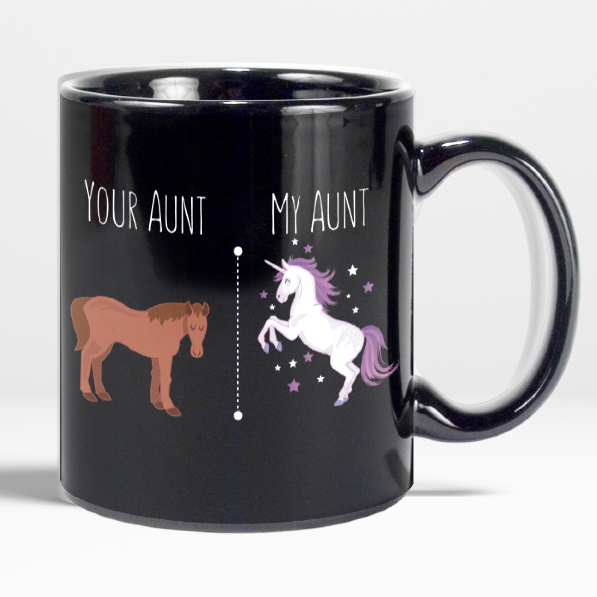 Your Aunt My Aunt Horse Unicorn Funny Coffee Mug For Cool Crazy Aunts Unicorn Mug Black