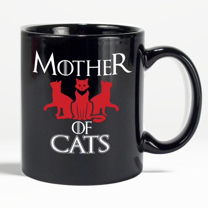Mother Of Cats Collectible Coffee 11 oz Black Mug For Cat Lovers Black 11oz