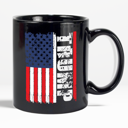 Trump American Flag Limited Edition Print Coffee Mug Black