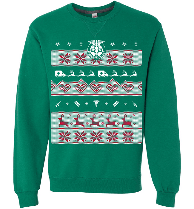 Nurse Christmas Long Sleeve Crewneck Clover