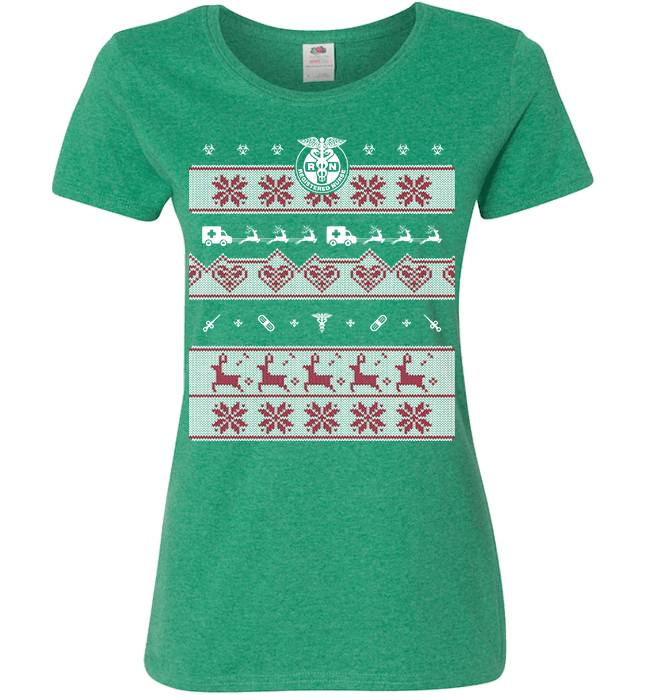 Nurse Christmas Ladies T Green