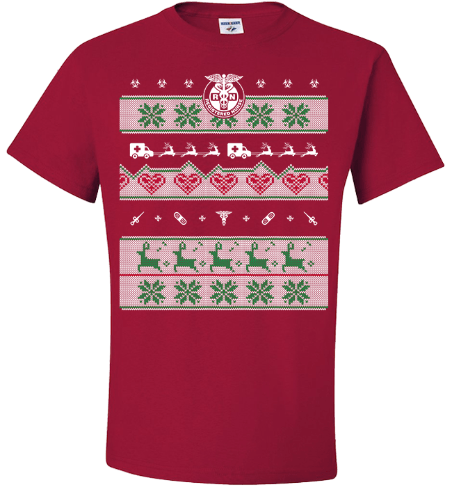 Nurse Christmas Standard Fit T Red