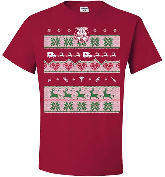 Nurse Christmas Standard Fit T Red