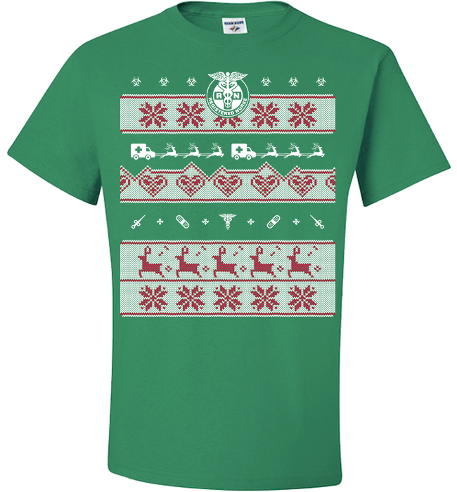 Nurse Christmas Standard Fit T Green