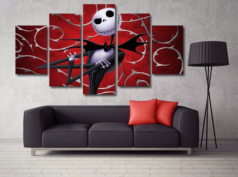 Image of Nightmare Before Christmas 5-Piece Wall Art Canvas - Love Family & Home