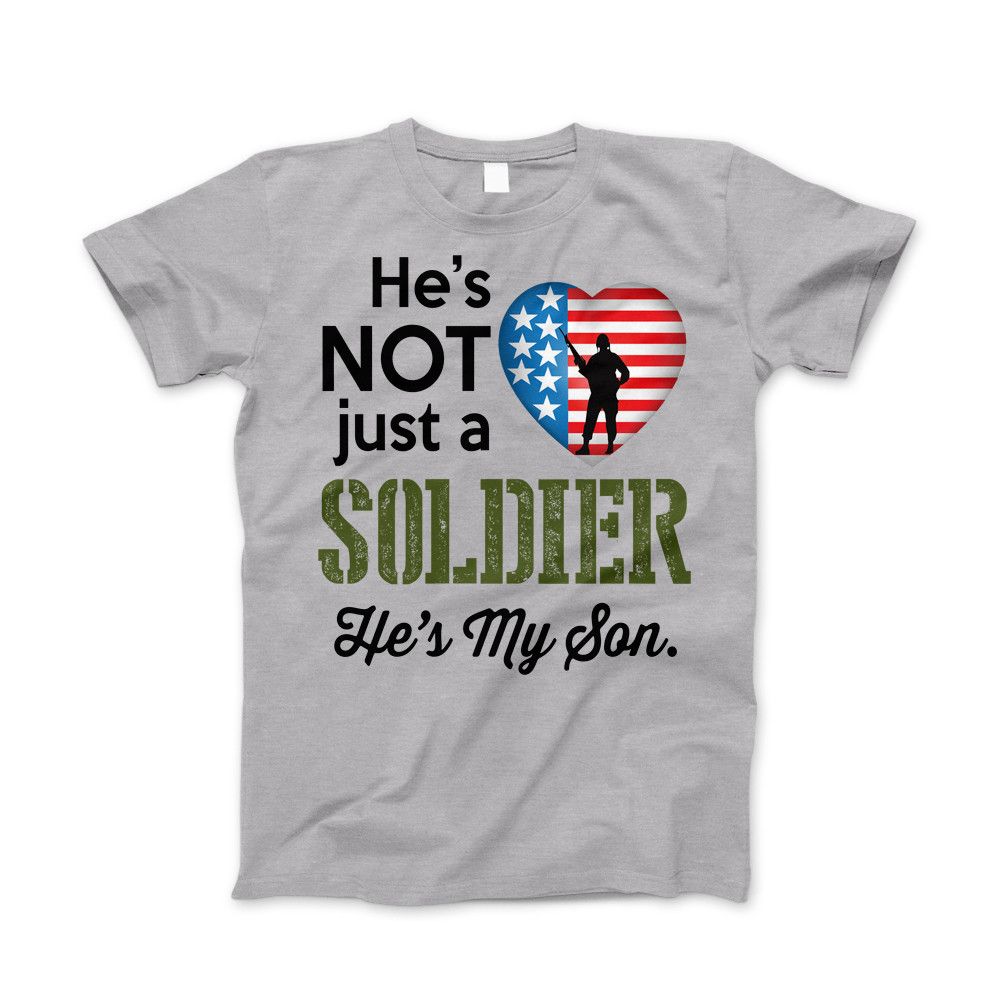 He's Not Just A Soldier He's My Son Apparel (CAN BE PERSONALIZED FOR FREE) Standard T Heather