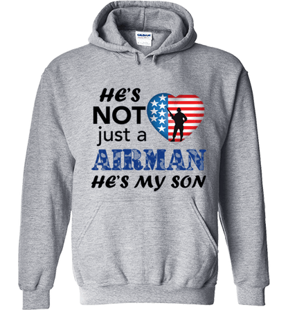 He's Not Just An AIRMAN He's My SON Apparel Hoodie Grey