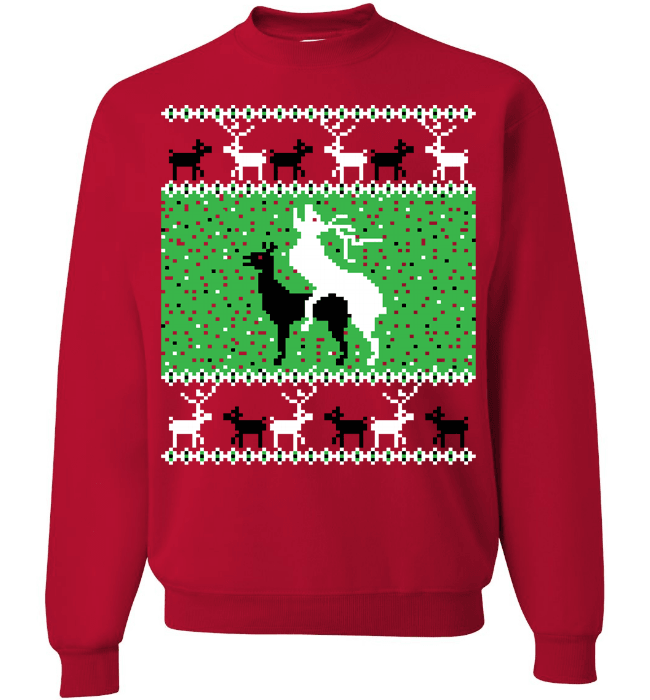Oh Deer Long Sleeve Crewneck Red