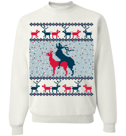 Oh Deer Long Sleeve Crewneck White