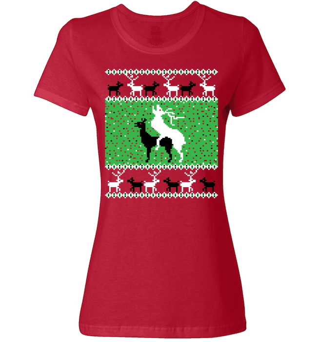 Oh Deer Ladies T Red