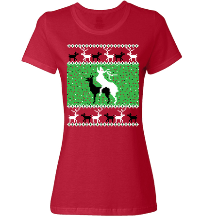 Oh Deer Ladies T Red