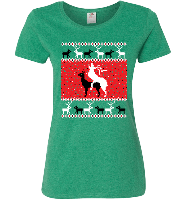Oh Deer Ladies T Green