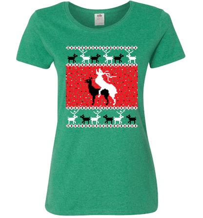 Oh Deer Ladies T Green