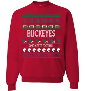 Buckeyes Football "Ugly Christmas Sweater" Long-sleeve Sweatshirt - Love Family & Home