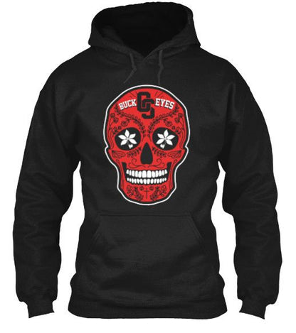 Ohio Skull Limited Edition Print T-Shirt & Apparel Hoodie Black