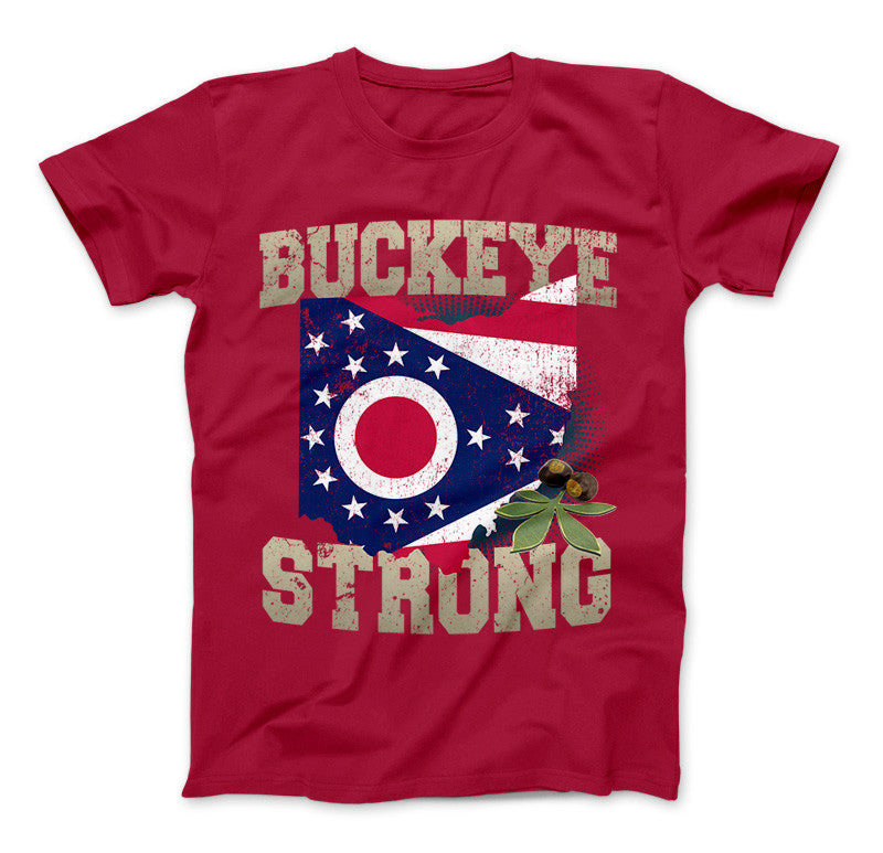 Buckeye Strong Ohio State Flag T-Shirt & Apparel Standard T Red