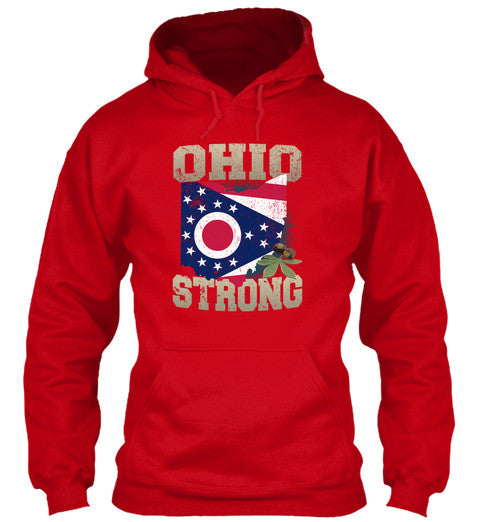Ohio Strong Ohio State Flag The Buckeye State T-Shirt & Apparel Hoodie Red