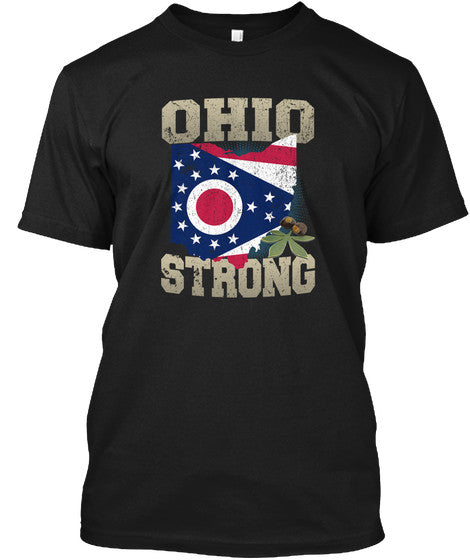 Ohio Strong Ohio State Flag The Buckeye State T-Shirt & Apparel Standard T Black