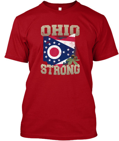 Ohio Strong Ohio State Flag The Buckeye State T-Shirt & Apparel Standard T Red