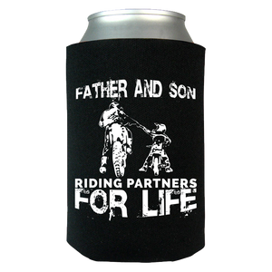 Father And Son Riding Partners For Life Can Koozie Wrap - Love Family & Home