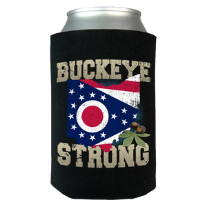 Buckeye Strong Ohio State Flag Limited Edition Print Can Koozie Wrap - Love Family & Home