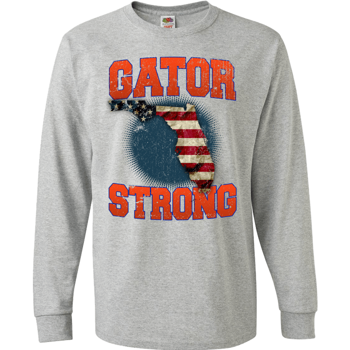 Gator Strong Florida Limited Edition Print T-Shirt & Apparel Long Sleeve Grey