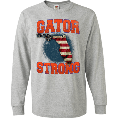 Gator Strong Florida Limited Edition Print T-Shirt & Apparel Long Sleeve Grey