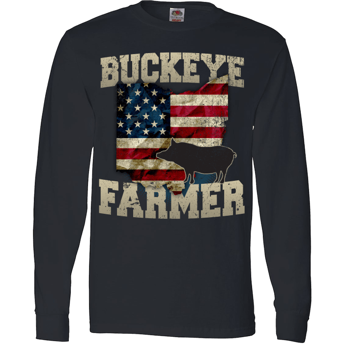 Buckeye Hog FarmerT-Shirt & Apparel Long Sleeve Black