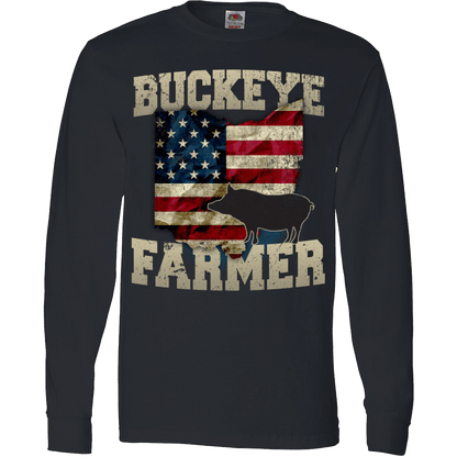 Buckeye Hog FarmerT-Shirt & Apparel Long Sleeve Black