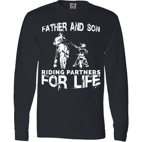 Image of Father And Son Riding Partners For Life T-Shirt Motocross Supercross Dirt Bikes - Love Family & Home