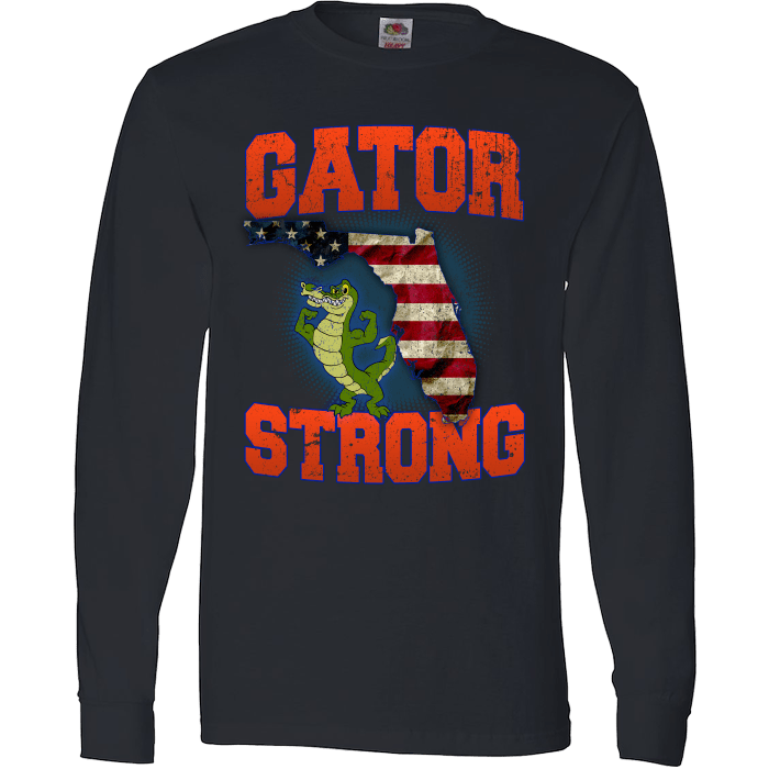 Gator Strong Florida Special Gator Limited Edition Print T-Shirt & Apparel Long Sleeve Black