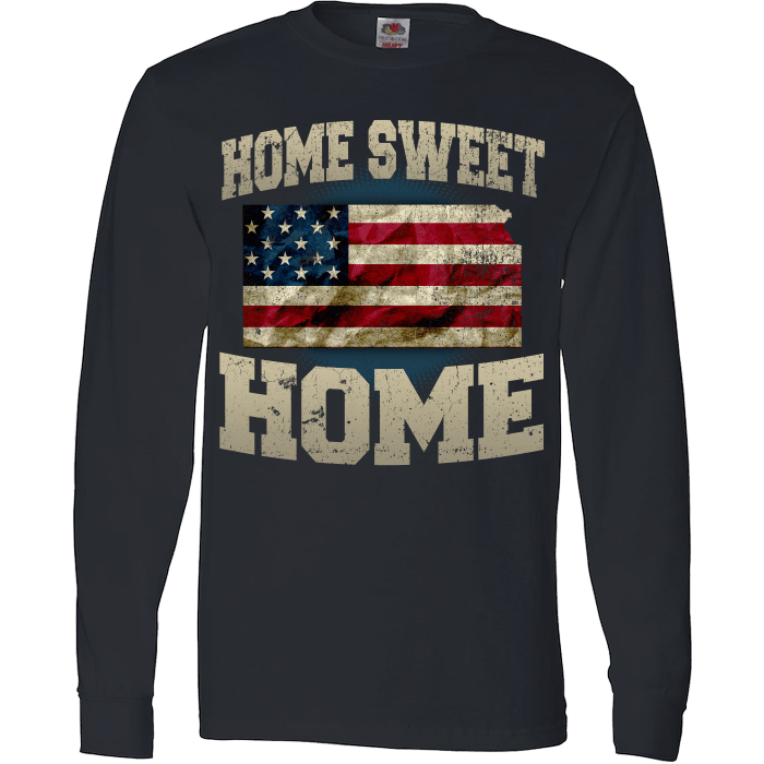 Home Sweet Home Kansas Limited Edition Print T-Shirt & Apparel Long Sleeve Black