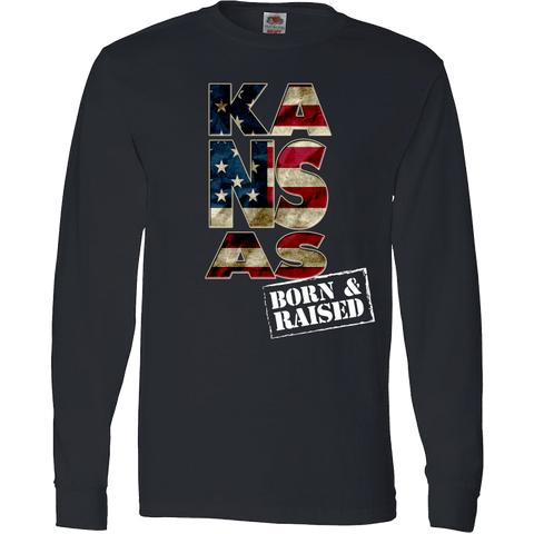 Image of Kansas Born & Raised Limited Edition Print T-Shirt & Apparel - Love Family & Home
