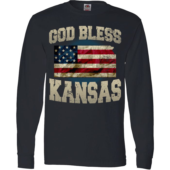 God Bless Kansas T-Shirt & Apparel Long Sleeve Black