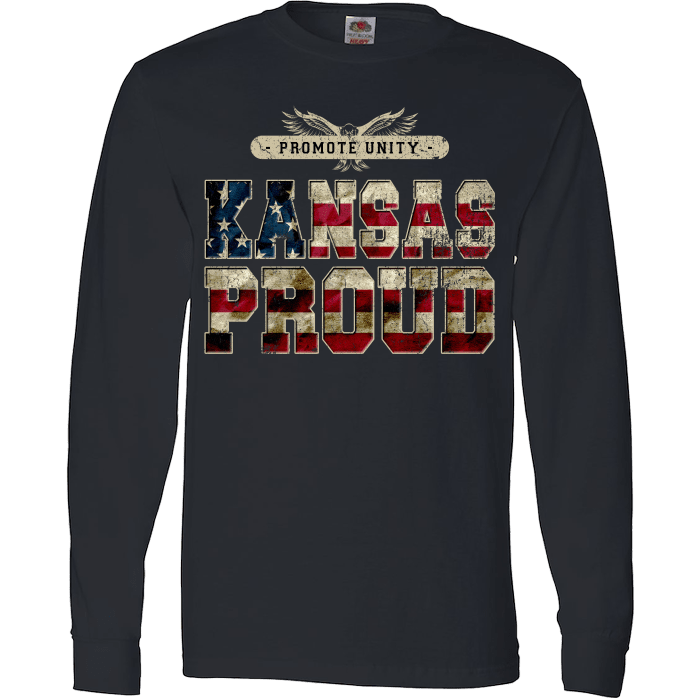 Kansas Proud Promote Unity Limited Edition Print T-Shirt & Apparel Long Sleeve Black