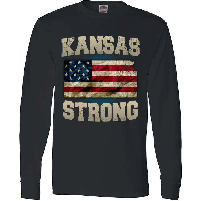 Kansas Strong Limited Edition Print T-Shirt & Apparel Long Sleeve Black