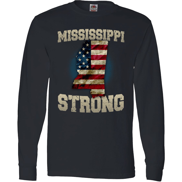 Mississippi Strong Limited Edition Print T-Shirt & Apparel Long Sleeve Black