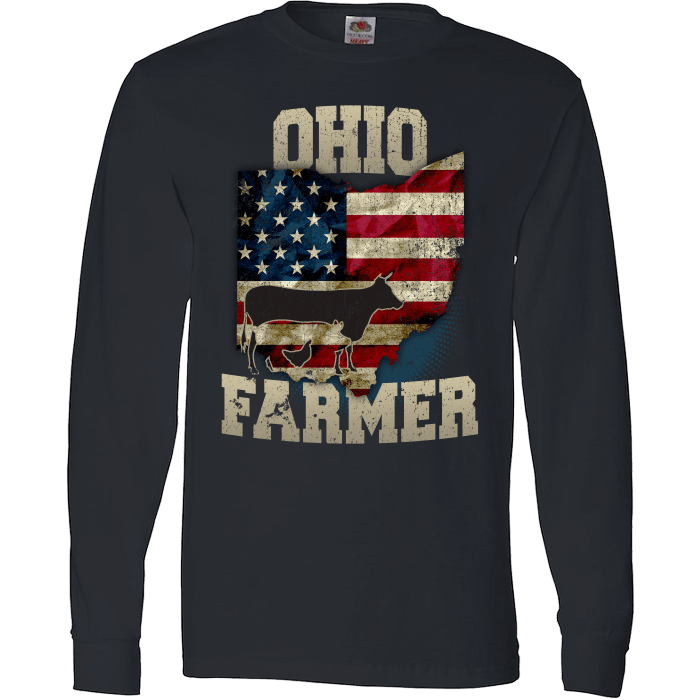 Ohio State Farmer Limited Edition Print T-Shirt & Apparel Long Sleeve Black