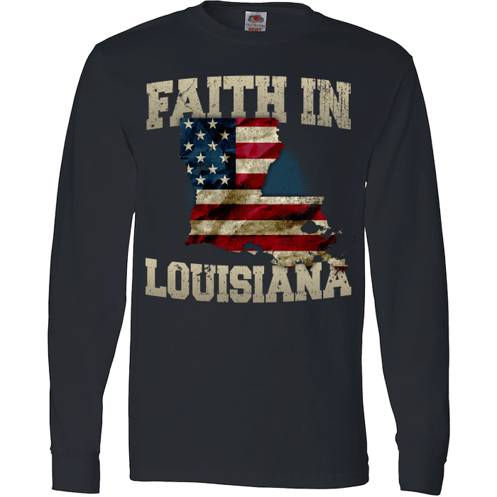 Faith In Louisiana Limited Edition Print T-Shirt & Apparel Long Sleeve Black