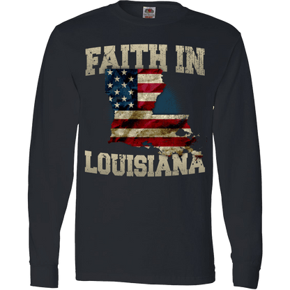 Faith In Louisiana Limited Edition Print T-Shirt & Apparel Long Sleeve Black