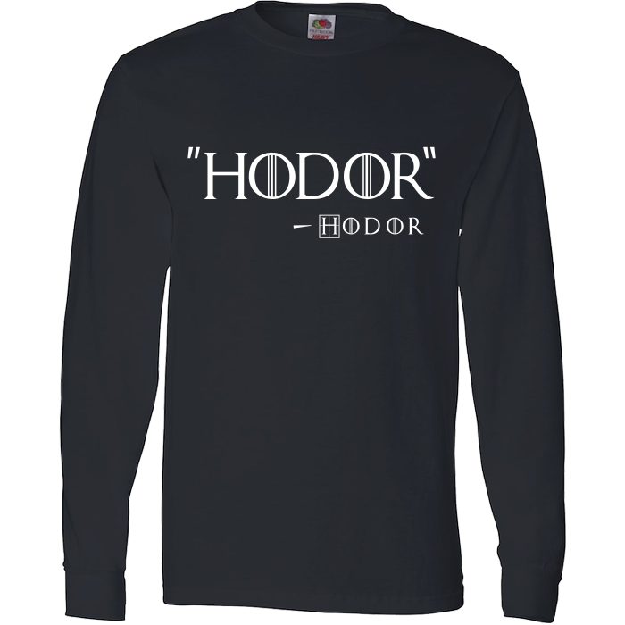 Hodor by Hodor T-Shirt Inspired By Game Of Thrones Black Long Sleeve T