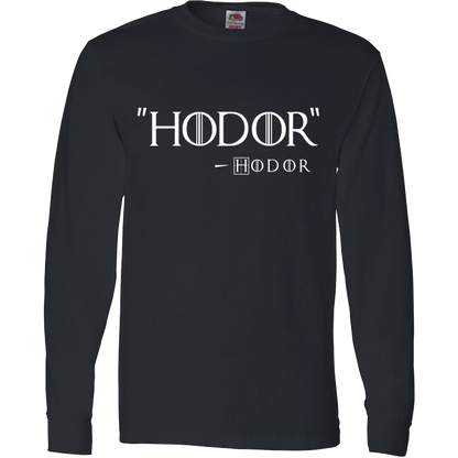 Hodor by Hodor T-Shirt Inspired By Game Of Thrones Black Long Sleeve T