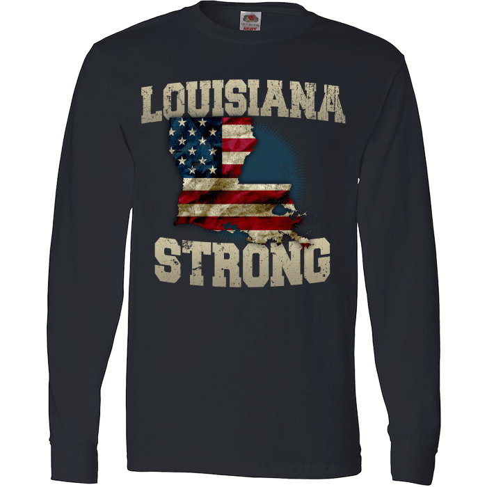 Louisiana Strong Limited Edition Print T-Shirt & Apparel Long Sleeve Black